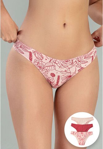 Panty Paq X3 Mujer Granate FI 96450 Formas Intimas