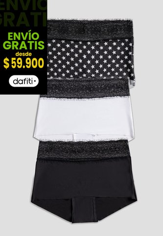 Cachetero Paq X3 Mujer Multicolor FI 100947 Formas Intimas