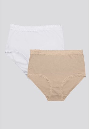 Panty Paq X2 Mujer Blanco/Piel FI 96637