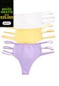 Brasilera Paq X3 Mujer Lila-Amarillo FI 91619 de Formas Intimas