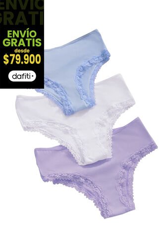 Cachetero Paq X3 Mujer Multicolor FI 96690 Formas Intimas