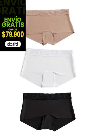 Cachetero Paq X3 Mujer Multicolor FI 100524 Formas Intimas