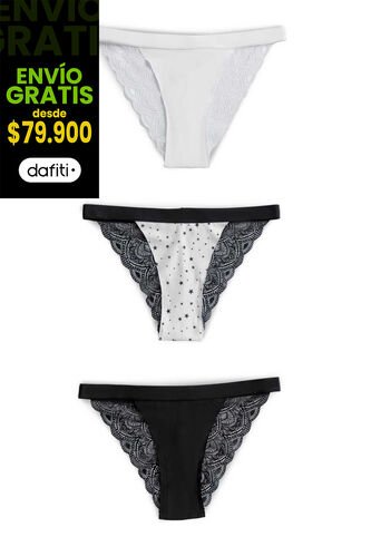 Brasilera Paq X3 Mujer Multicolor FI 100520 Formas Intimas