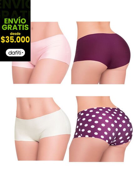 Cachetero Paq X4 Para Mujer Multicolor FI