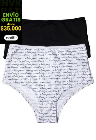 Cachetero Paq X2 Mujer Blanco-Negro FI 32778 Formas Intimas