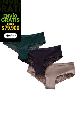 Cachetero Paq X3 Multicolor FI 9806 Formas Intimas