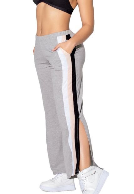 Pantalón Sudadera Mujer Gris Fi 89374
