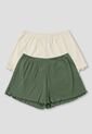 Short Paq X2 Mujer Verde-Crema Fi 114759 de Formas Intimas
