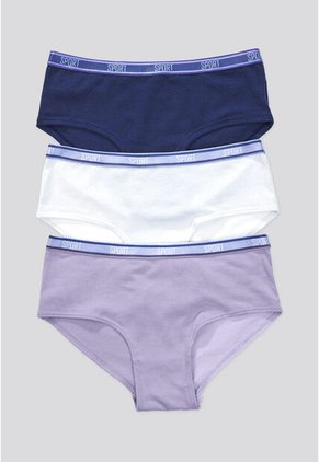 Cachetero Paq X3 Infantil Azul Oscuro/Blanco/Lila FI 87474