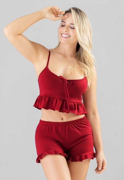 Pijama Mujer Rojo FI 102377