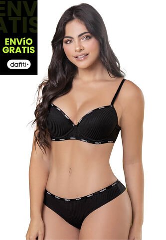 Conjunto Mujer Negro Fi 34861 Formas Intimas