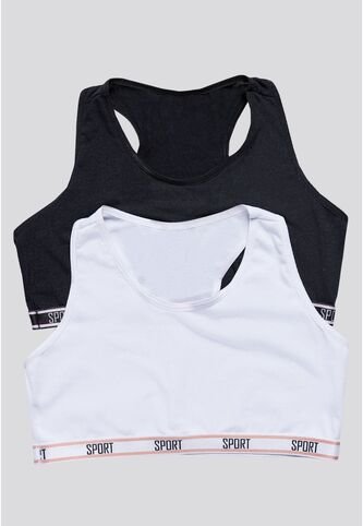 Top Paq X2 Infantil Negro/Blanco FI 87473 Formas Intimas