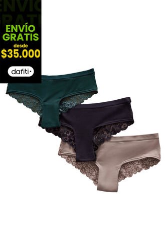 Cachetero Paq X3 Multicolor FI 9806 Formas Intimas