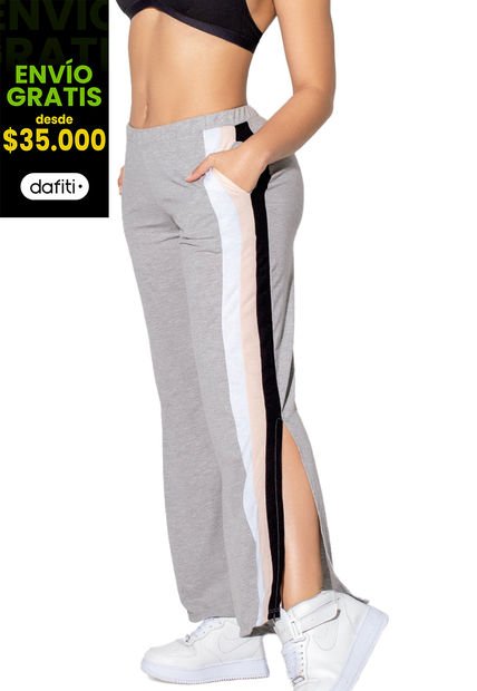 Pantalón Sudadera Mujer Gris Fi 89374