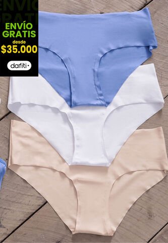 Cachetero Paq X3 Mujer Multicolor FI 9808 Formas Intimas