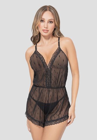 Enterizo Mujer Negro FI 100963 Formas Intimas