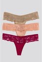 Brasilera Paq X3 Mujer Cereza/Piel/Nude FI 34542 de Formas Intimas