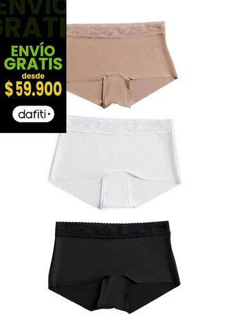 Cachetero Paq X3 Mujer Multicolor FI 100524 Formas Intimas