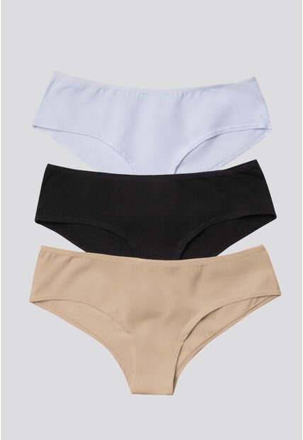 Cachetero Paq X3 Mujer Negro/Blanco/Piel FI 96589