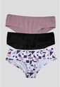 Cachetero Paq X3 Mujer Rosado Malva/Negro/Estampado FI 96589 de Formas Intimas