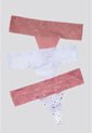 Brasilera Paq X3 Mujer Rosa/Blanco/Estampado FI 96215 de Formas Intimas