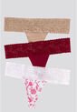 Brasilera Paq X3 Mujer Cereza/Mocca/Estampado FI 96215 de Formas Intimas