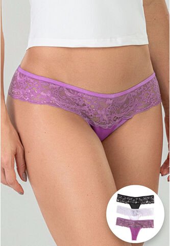 Brasilera Paq X3 Mujer Lila Tech FI 34542 Formas Intimas