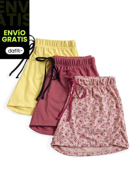 Short Mujer Paq X3 Multicolor FI 9594