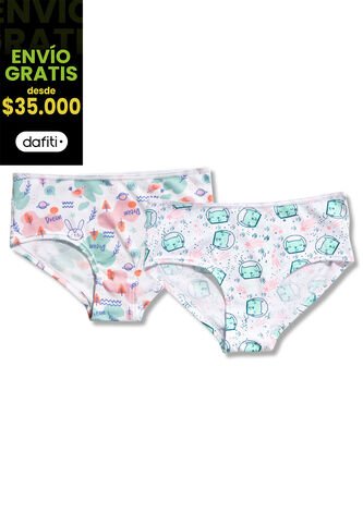 Cachetero Paq X2 Infantil Femenino Multicolor FI 298 Formas Intimas