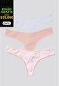 Brasilera Paq X3 Mujer Blanco/Rosa/Estampado FI 96636 de Formas Intimas