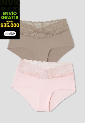 Cachetero Paq X2 Mujer Cafe-Rosa Fi 113600 Formas Intimas