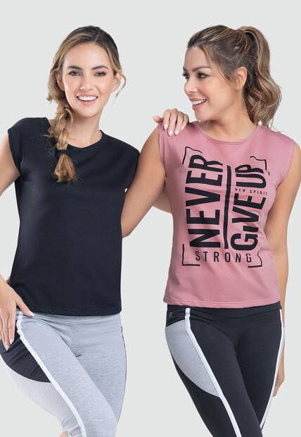 Camiseta Paq X2 Mujer Bicolor FI 89803