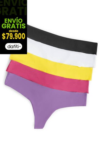 Brasilera Paq X5 Mujer Multicolor FI 4930 Formas Intimas