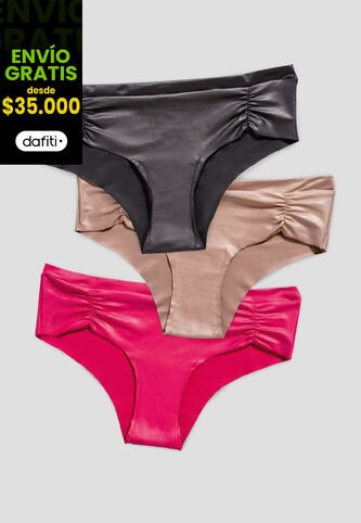 Cachetero Paq X3 Mujer Multicolor FI 103458 Formas Intimas