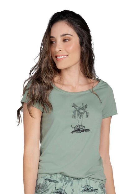 Camiseta Mujer Verde Oliva Fi 95985