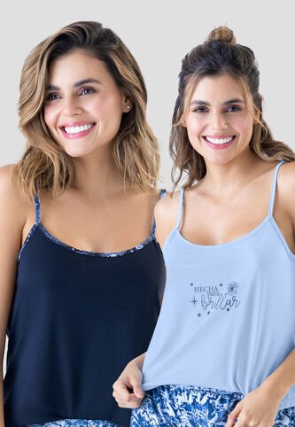 Camiseta Paq X2 Mujer Multicolor Fi 32877 Formas Intimas