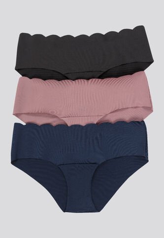 Cachetero Paq X3 Mujer Azul Navy/Rosa/Negro FI 91000 Formas Intimas