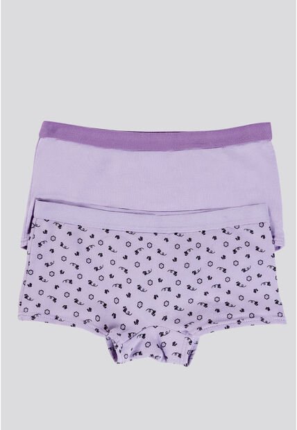 Cachetero Paq X2 Infantil Lila Tech/Estampado FI 3852