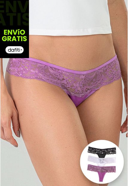 Brasilera Paq X3 Mujer Lila Tech FI 34542