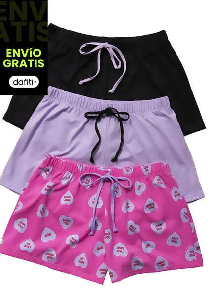 Short Paq X3 Mujer Multicolor Fi 33545