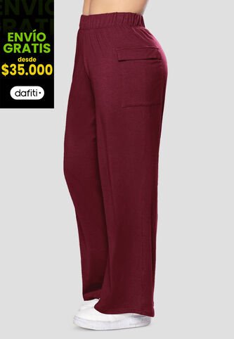 Pantalón Sudadera Mujer Vinotinto Fi 7338 Formas Intimas