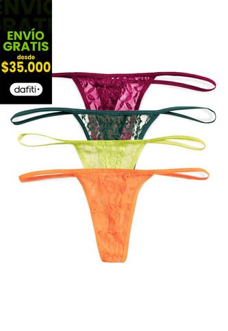 Brasilera Paq X4 Mujer Multicolor FI 89847 Formas Intimas