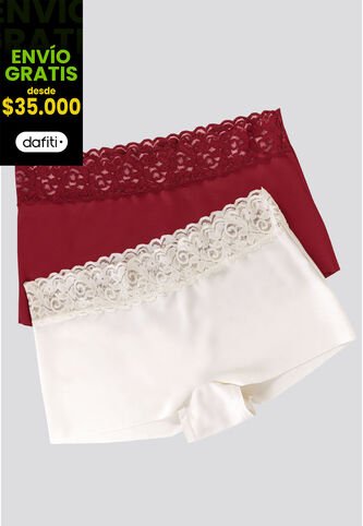 Cachetero Paq X2 Mujer Vino/Marfil FI 75713 Formas Intimas