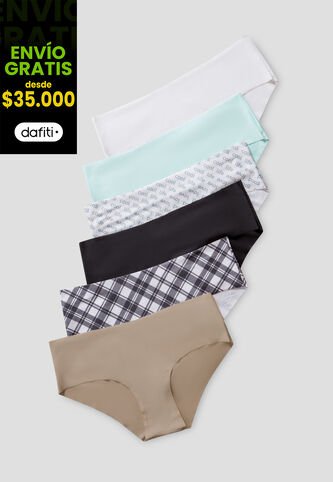 Cachetero Paq X6 Mujer Multicolor FI 105134 Formas Intimas