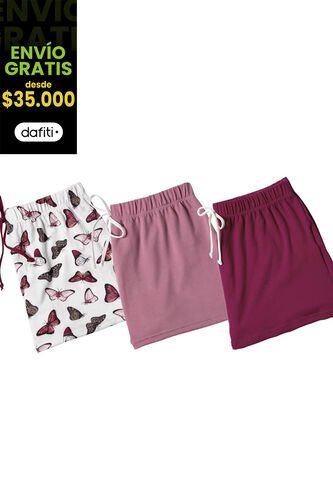 Short Paq X3 Mujer Multicolor Fi 3612 Formas Intimas