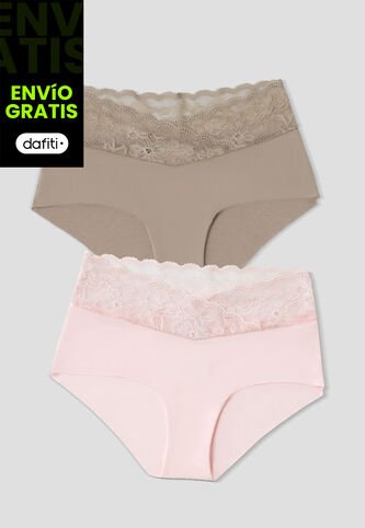 Cachetero Paq X2 Mujer Cafe-Rosa Fi 113600 Formas Intimas