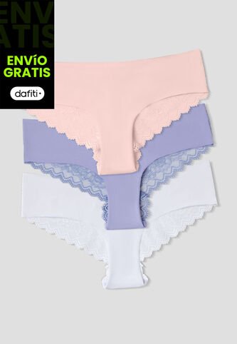 Cachetero Paq X3 Mujer Multicolor Fi 113602 Formas Intimas