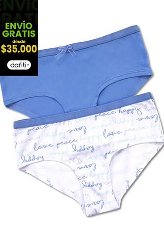 Cachetero Paq X2 Infantil Mora Azul FI 33837 Formas Intimas