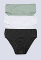 Panty Paq X3 Mujer Verde Oliva/Blanco/Negro FI 96572 de Formas Intimas