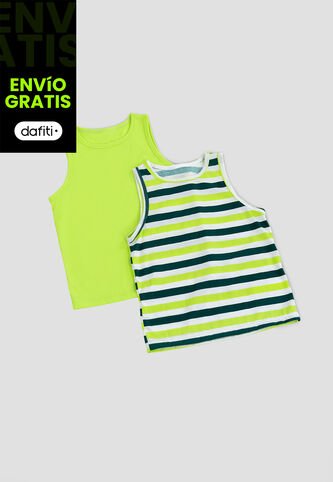 Camisilla Paq X2 Infantil Masculino Multicolor Fi 104535 Formas Intimas